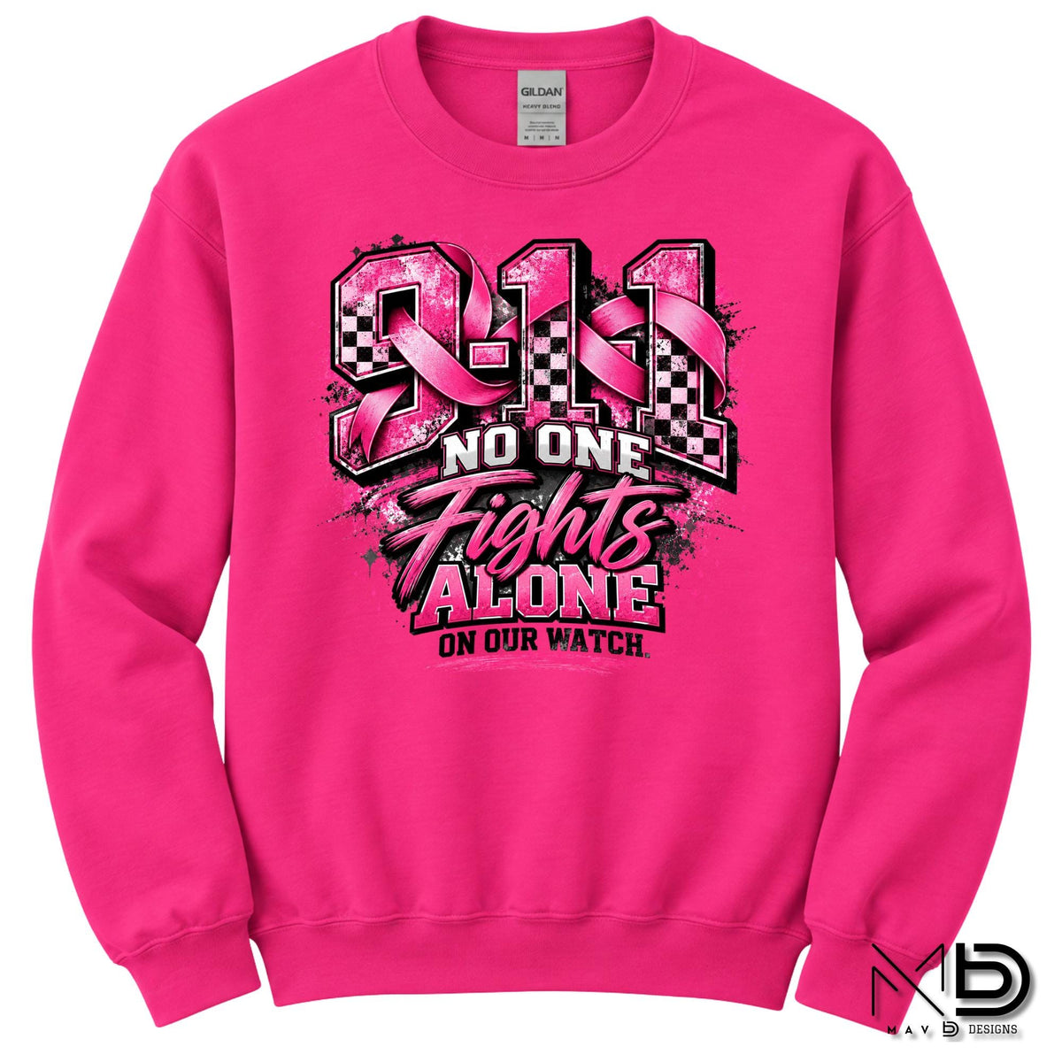 No One Fights Alone On Our Watch 3 | 911 Dispatcher Breast Cancer Awareness Shirt | Telecommunicator Shirt | Breast Cancer Shirt