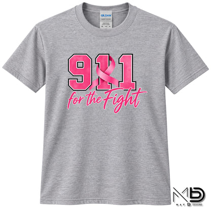 911 For The Fight | 911 Dispatcher Breast Cancer Awareness Shirt | Telecommunicator Shirt | Breast Cancer Shirt