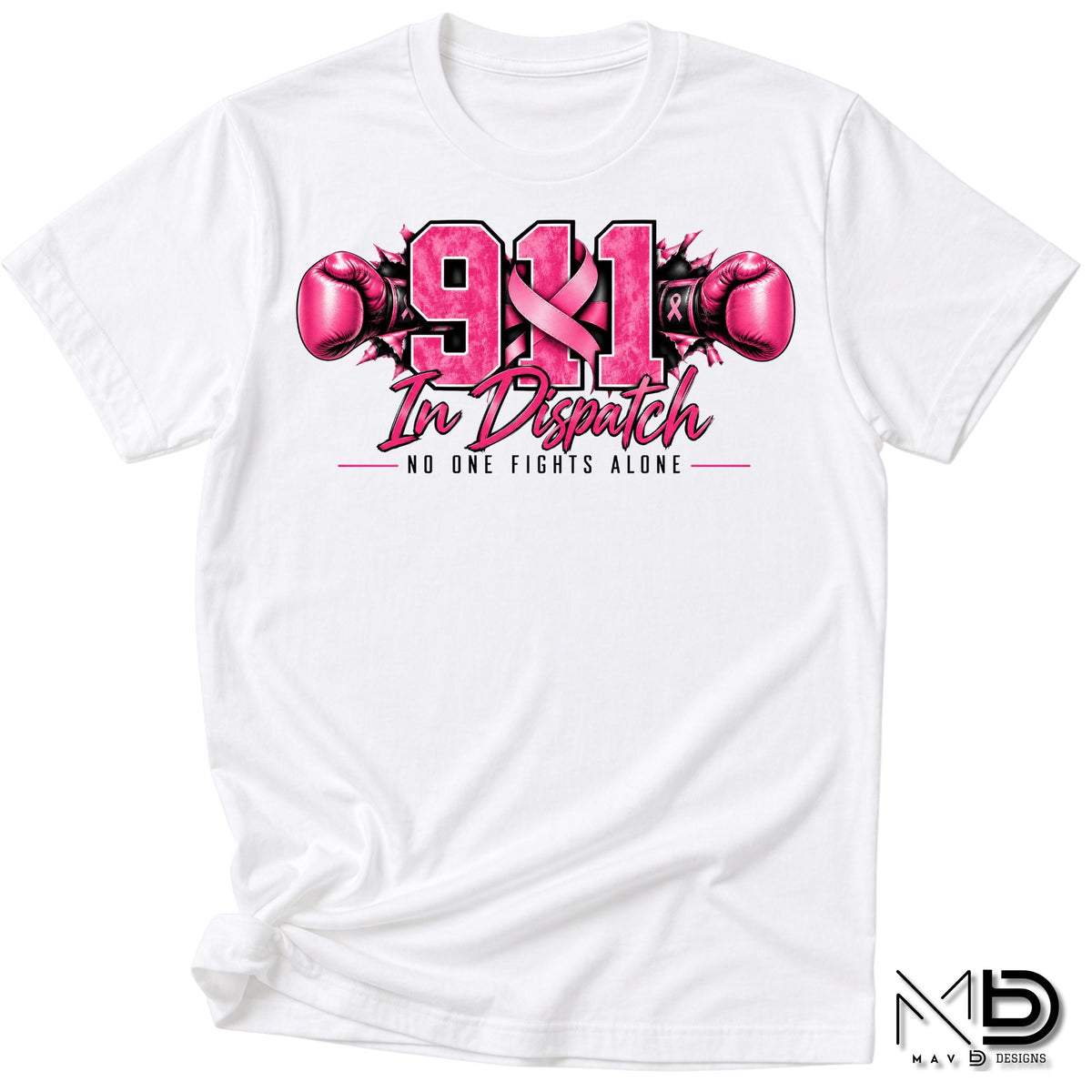 911 For The Fight 2 | 911 Dispatcher Breast Cancer Awareness Shirt | Telecommunicator Shirt | Breast Cancer Shirt
