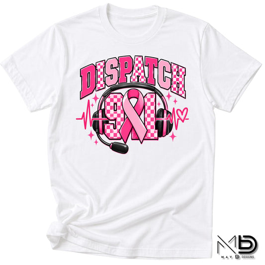 911 Dispatch Pink Ribbon | 911 Dispatcher Breast Cancer Awareness Shirt | Telecommunicator Shirt | Breast Cancer Shirt