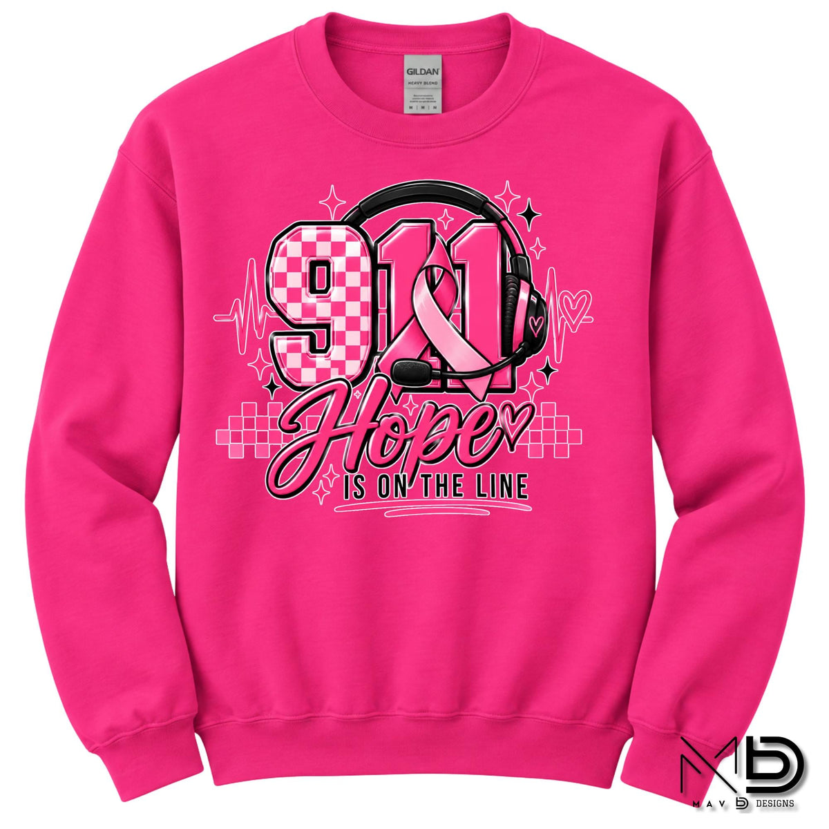 911 Dispatch Hope Is On The Line | 911 Dispatcher Breast Cancer Awareness Shirt | Telecommunicator Shirt | Breast Cancer Shirt