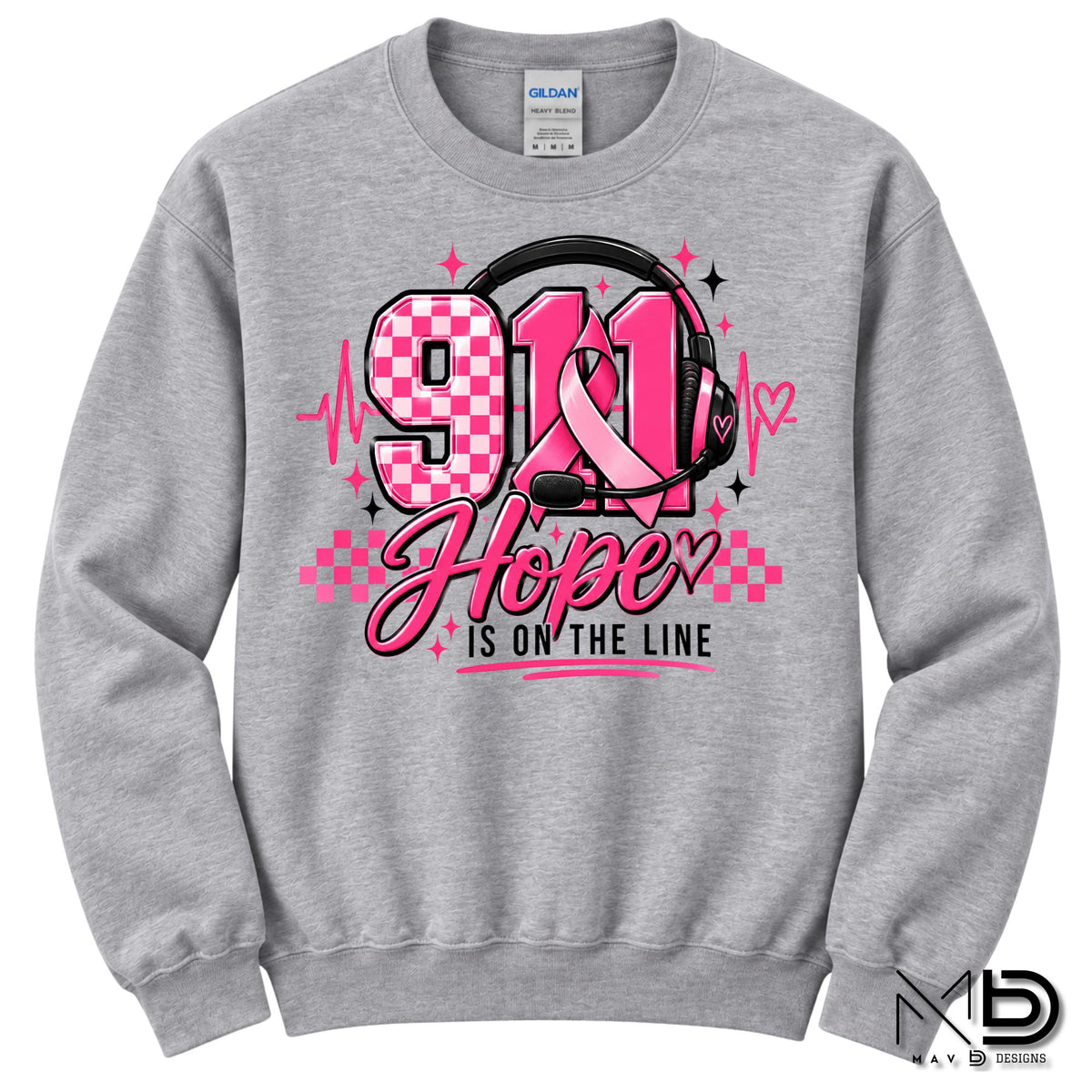 911 Dispatch Hope Is On The Line | 911 Dispatcher Breast Cancer Awareness Shirt | Telecommunicator Shirt | Breast Cancer Shirt