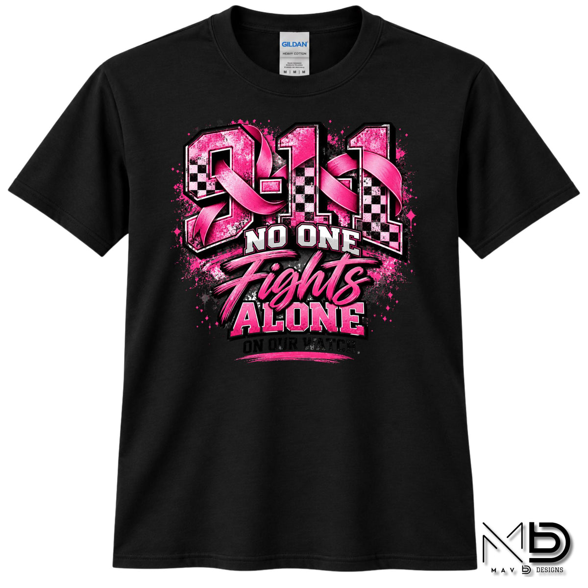 No One Fights Alone On Our Watch 3 | 911 Dispatcher Breast Cancer Awareness Shirt | Telecommunicator Shirt | Breast Cancer Shirt