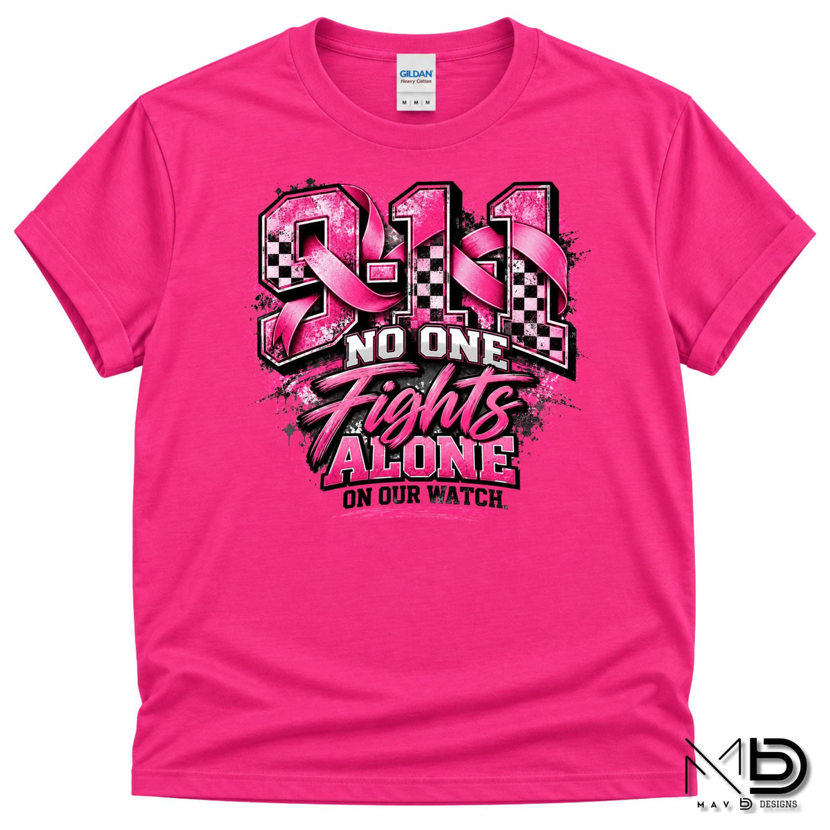No One Fights Alone On Our Watch 3 | 911 Dispatcher Breast Cancer Awareness Shirt | Telecommunicator Shirt | Breast Cancer Shirt