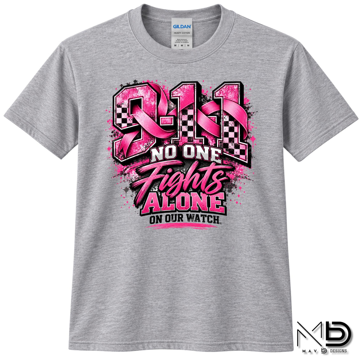 No One Fights Alone On Our Watch 3 | 911 Dispatcher Breast Cancer Awareness Shirt | Telecommunicator Shirt | Breast Cancer Shirt