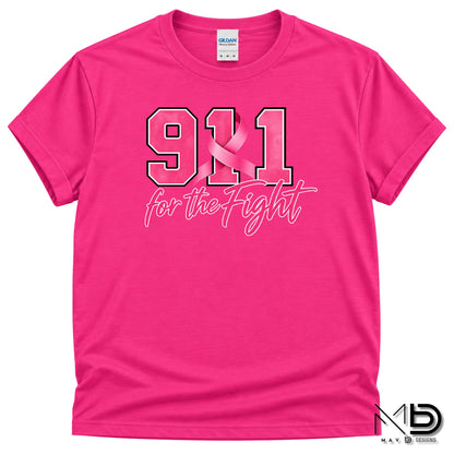 911 For The Fight | 911 Dispatcher Breast Cancer Awareness Shirt | Telecommunicator Shirt | Breast Cancer Shirt
