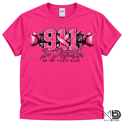 911 For The Fight 2 | 911 Dispatcher Breast Cancer Awareness Shirt | Telecommunicator Shirt | Breast Cancer Shirt